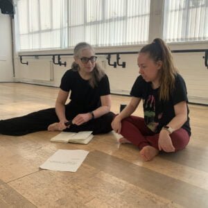 Participants performing a partner task during a CPD day at Hype Dance, Sheffield.